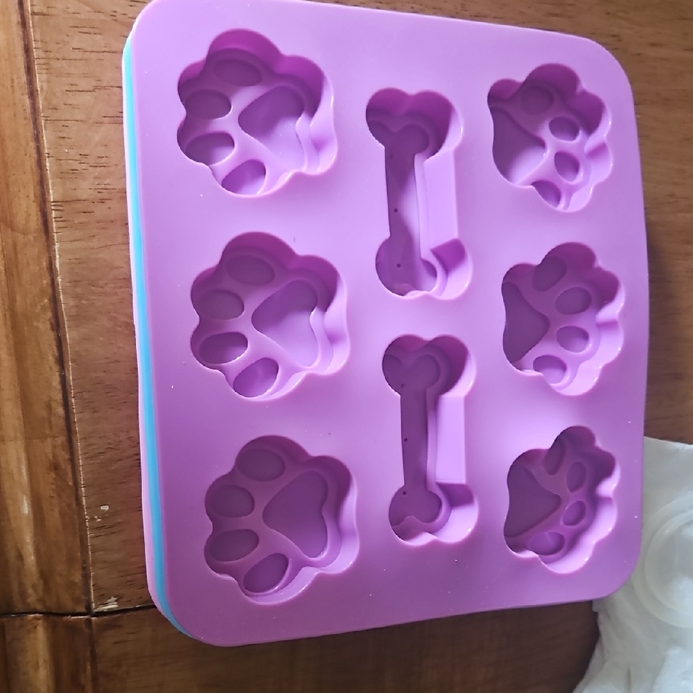 Silicone Paw & Bone Mold - Purple
